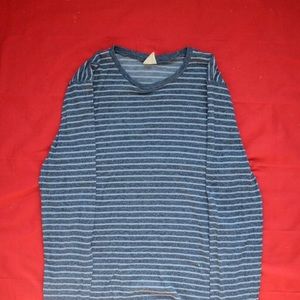 Hollister grey stripped crewneck long sleeve